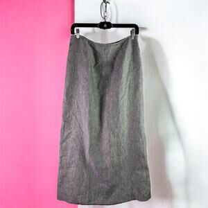 Carole Little Dresses VTG Women's 8 Gray 100% Linen USA Made Maxi Pencil Skirt